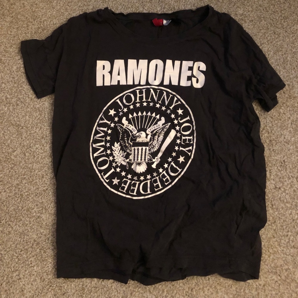 Off the shoulder Ramones tee